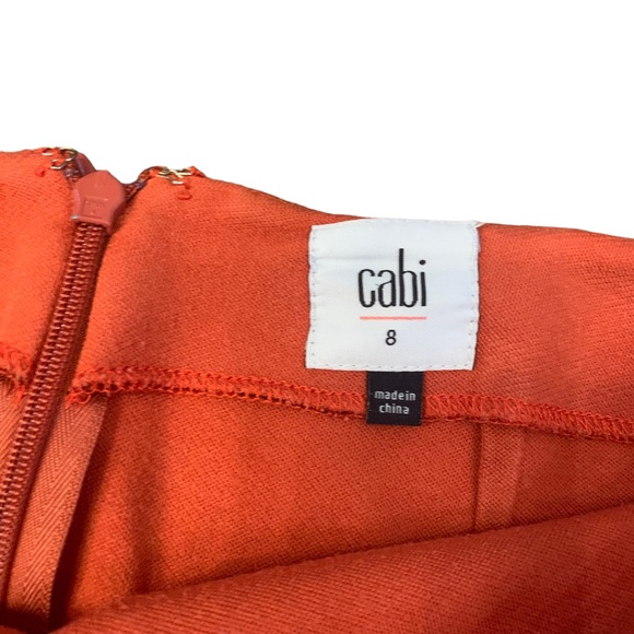 CAbi Overlay Pencil Skirt #3099 sz 8 Orange Rust 3637 - Picture 7 of 9